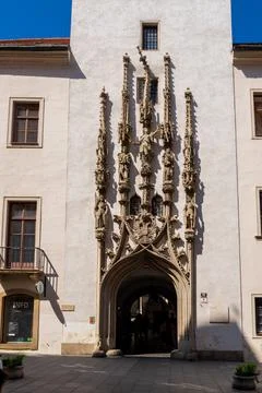 Gothic facade of the Old Town Hall Stock-Fotos
