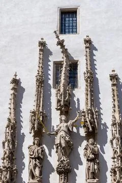Gothic facade of the Old Town Hall Stock-Fotos