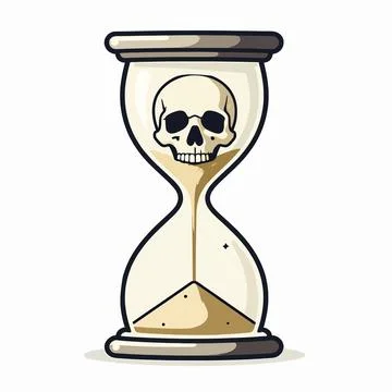 Gothic flat vector illustration of a single mystical hourglass containing a.. Illustrazione stock