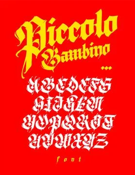 Gothic font from Latin letters. Vector. English alphabet. Medieval European s Stock Illustration