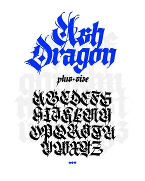Gothic font from Latin letters. Vector. English alphabet. Medieval European s Stock Illustration