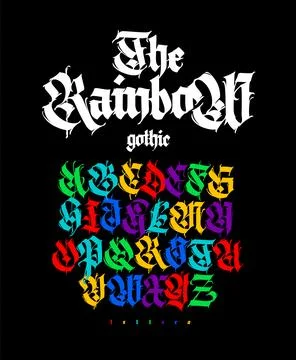Gothic font from Latin letters. Vector. English alphabet. Medieval European s Stock Illustration