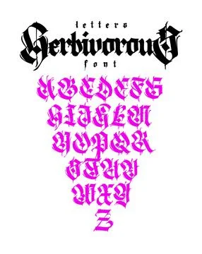 Gothic font from Latin letters. Vector. English alphabet. Medieval European s Stock Illustration