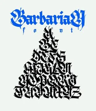 Gothic font from Latin letters. Vector. English alphabet. Medieval European s Stock Illustration