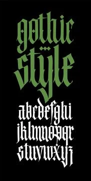 Gothic font from Latin letters. Vector. English alphabet. Medieval European s Stock Illustration