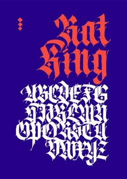 Gothic font from Latin letters. Vector. English alphabet. Medieval European s Stock Illustration