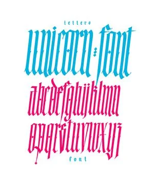 Gothic font from Latin letters. Vector. English alphabet. Medieval European s Stock Illustration