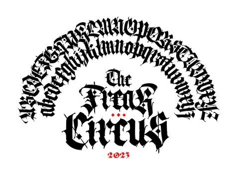 Gothic font from Latin letters. Vector. English alphabet. Medieval European s Stock Illustration