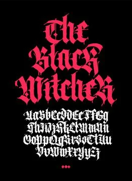 Gothic font from Latin letters. Vector. English alphabet. Medieval European s Stock Illustration