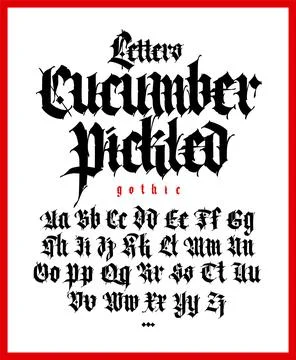 Gothic font from Latin letters. Vector. English alphabet. Medieval European s Stock Illustration