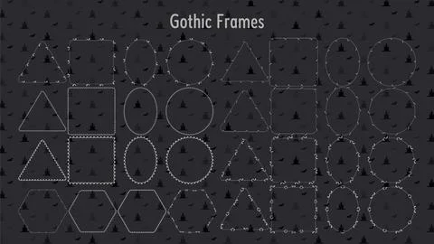 Gothic Frames Elements Vector Set Stock Illustration