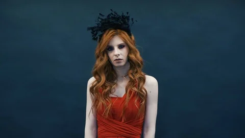 Gothic girl poses for the camera Stock Footage 126525277