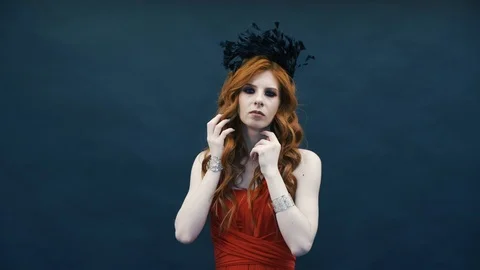 Gothic girl poses for the camera Stock Footage 126525302