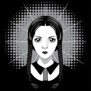 Gothic girl with spider web イラスト素材