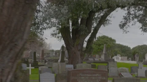 Gothic graveyard early 19th century dolly shot Stock Footage 53018634