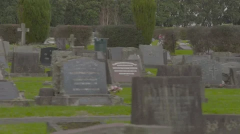 Gothic graveyard early 19th century dolly shot Stock Footage 53018635