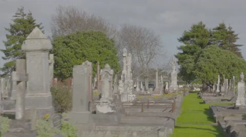 Gothic graveyard early 19th century dolly shot Stock Footage 53018934