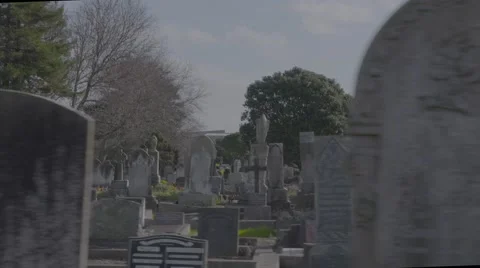 Gothic graveyard early 19th century dolly shot Stock Footage 53018936
