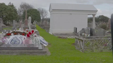 Gothic graveyard early 19th century dolly shot Stock Footage 53019657