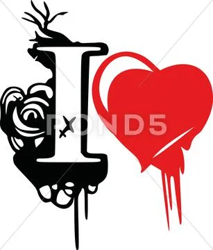 Gothic I love Stock Illustration