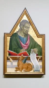 Gothic Icon - St. Apostle Luke - Old Painting Stock Photos