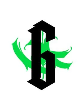 Gothic, letter G. Vector. Graffiti, tags in Gothic medieval style. Signs and Stock Illustration