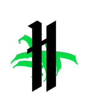 Gothic, letter H. Vector. Graffiti, tags in Gothic medieval style. Signs and Stock Illustration