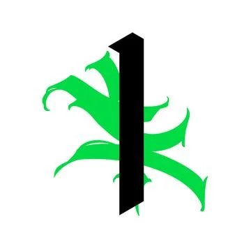 Gothic, letter I. Vector. Graffiti, tags in Gothic medieval style. Signs and Stock Illustration