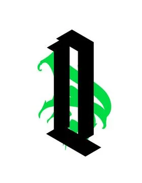 Gothic, letter Q. Vector. Graffiti, tags in Gothic medieval style. Signs and Stock Illustration