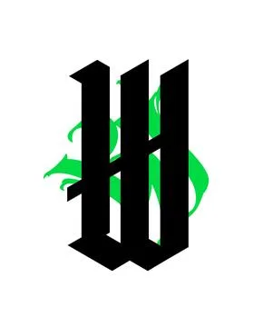 Gothic, letter W. Vector. Graffiti, tags in Gothic medieval style. Signs and Stock Illustration