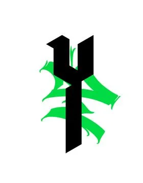Gothic, letter Y. Vector. Graffiti, tags in Gothic medieval style. Signs and Stock Illustration