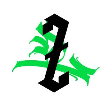 Gothic, letter Z. Vector. Graffiti, tags in Gothic medieval style. Signs and Stock Illustration