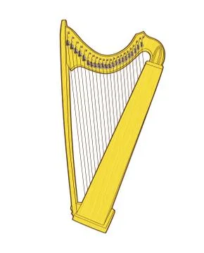 Gothic lever celtic harp Stock Illustration