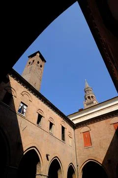 Gothic mansion built in brick. Foto stock
