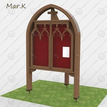 Gothic message board 3D Model