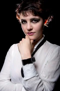 Gothic Model with Smartwatch Stock Photos