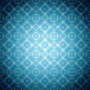 Gothic pale blue wallpaper Blue abstract floral seamless background wallpa... Stock Photos