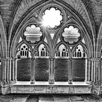 Gothic Patterns Gothic Patterns of the Monastery in France, Retro Image Fi... Stock Photos