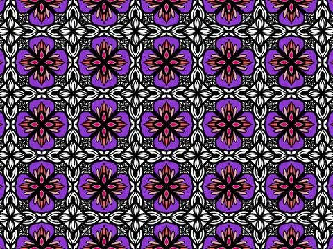 Gothic purple floral seamless pattern. Stock-Illustration