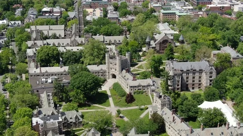 Gothic quadrangles spreading toward the town of Princeton 스톡 동영상 108128686