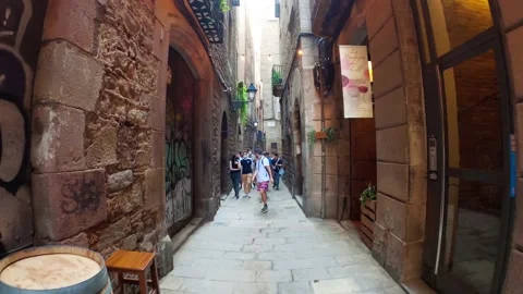 Gothic Quarter of Barcelona Stock Footage 172075066