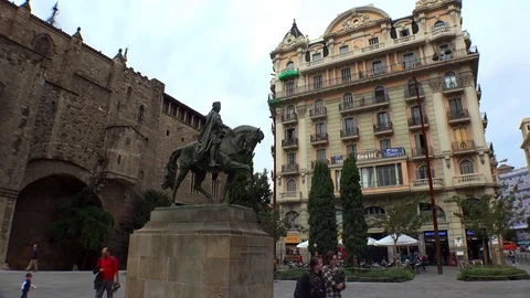 Gothic Quarter of Barcelona. Spain. 4K. Stock Footage