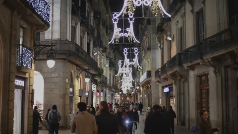 Gothic quarter at night Stock Footage 120801463
