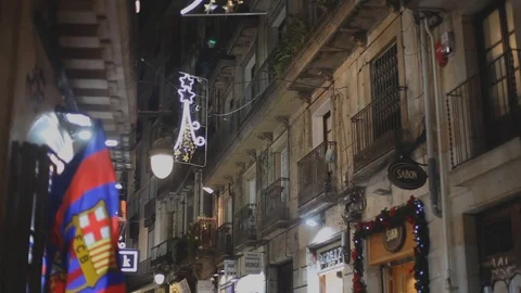 Gothic quarter street pan Stock Footage 120801489