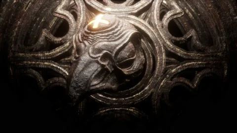 Gothic Raven Skull VJ Loop Stock Footage 239640500