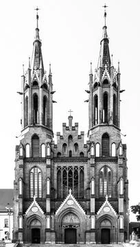 Gothic sacral architecture in Bialystok 스톡 사진