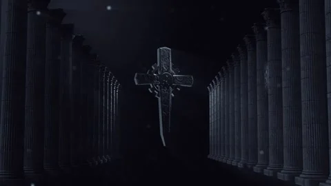Gothic Silver Steampunk Cross Stock Footage 333721204
