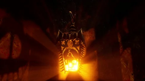 Gothic Skull Lantern VJ Loop Stock Footage 202150181