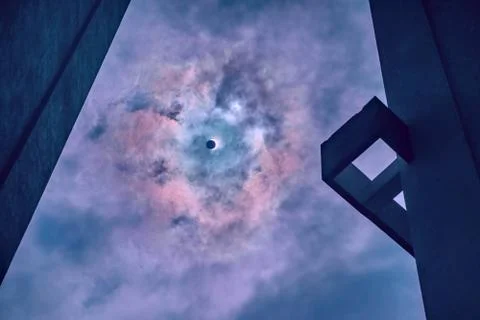 Gothic sky with solar eclipse Stock Photos