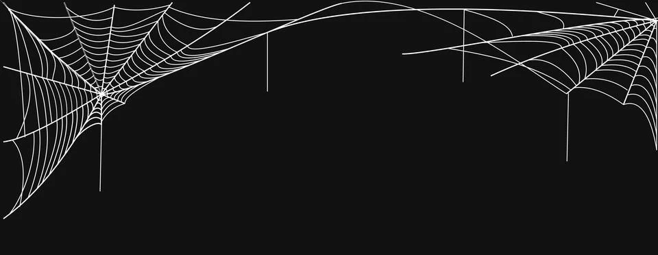 Gothic Spider Web Collection for Halloween Horror Decorations Vector Stock Illustration